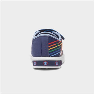 Kids Navy Easy Fasten Light Up Canvas