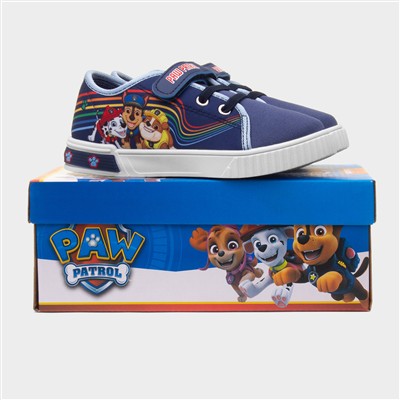 Kids Navy Easy Fasten Light Up Canvas