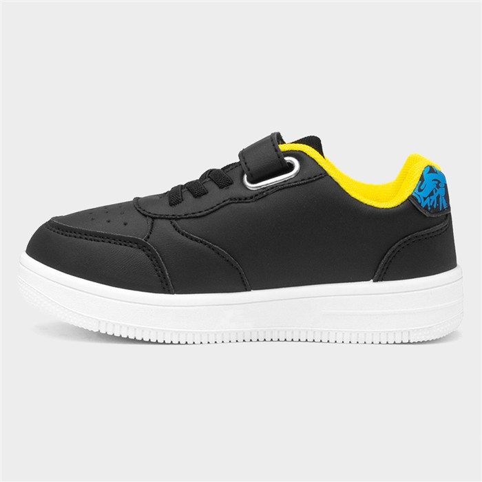 Kids Black Easy Fasten Trainer