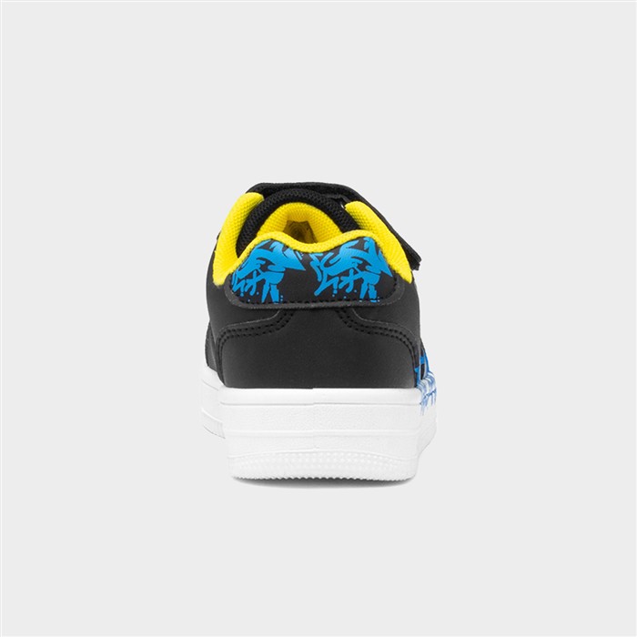 Kids Black Easy Fasten Trainer