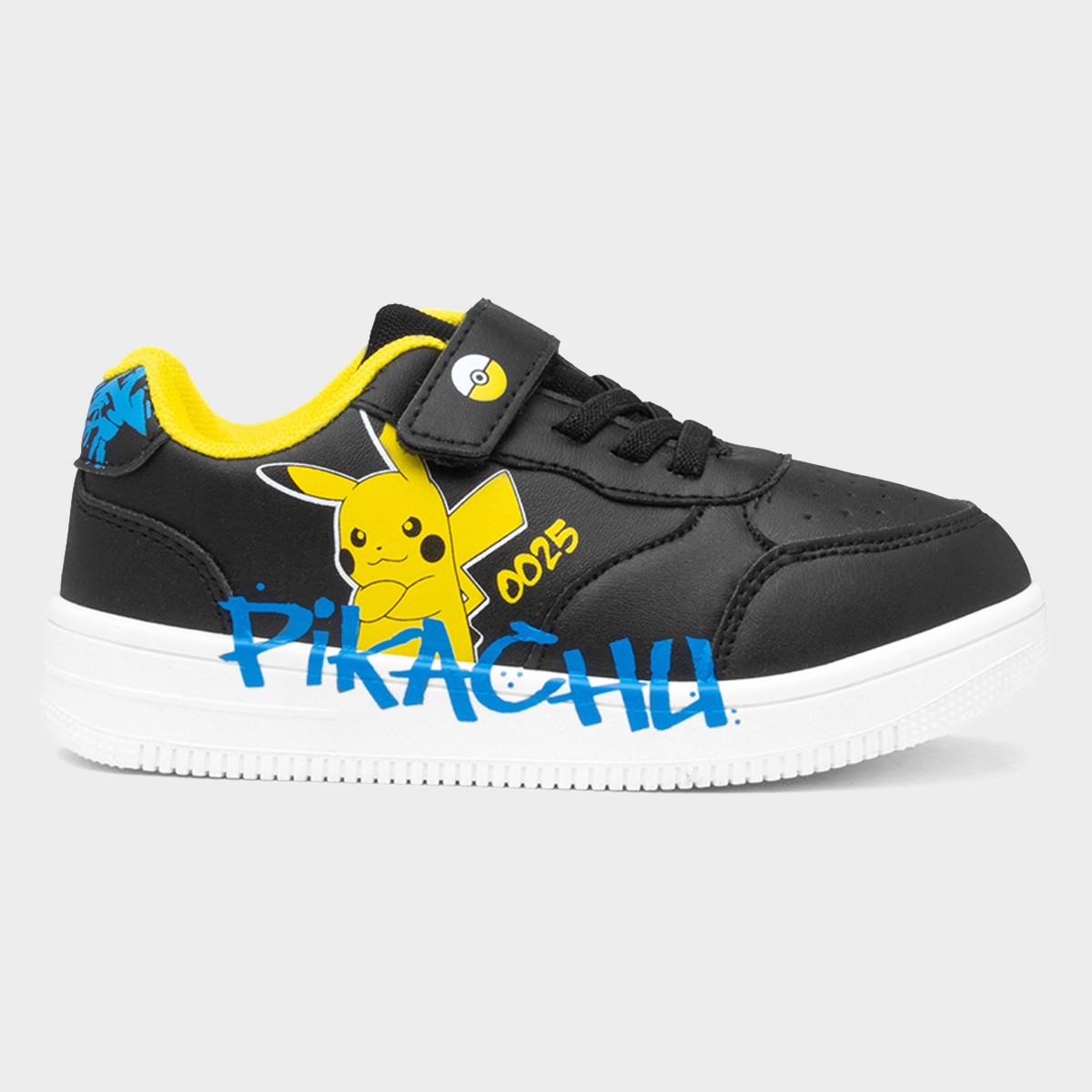 Kids Black Easy Fasten Trainer