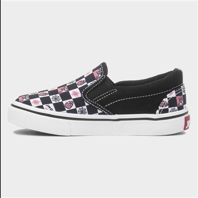 Kids Black Slip On Canvas