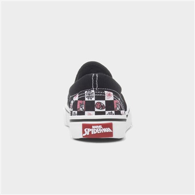 Kids Black Slip On Canvas