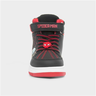 Kids Black Hi-Top Easy Fasten Shoe