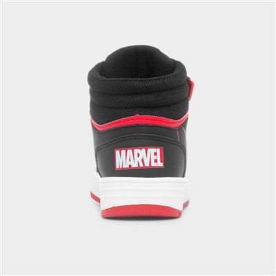 Kids Black Hi-Top Easy Fasten Shoe