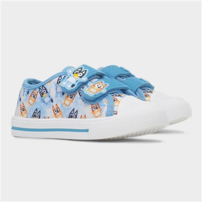 Aldo Kids Blue Easy Fasten Toe Bump Canvas
