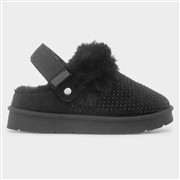 Little Diva Eliza Girls Black Diamante Mule Shoe (Click For Details)