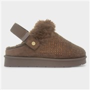 Little Diva Eliza Girls Brown Diamante Mule Shoe (Click For Details)