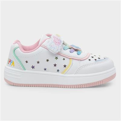 Glare Kids White Easy Fasten Trainer