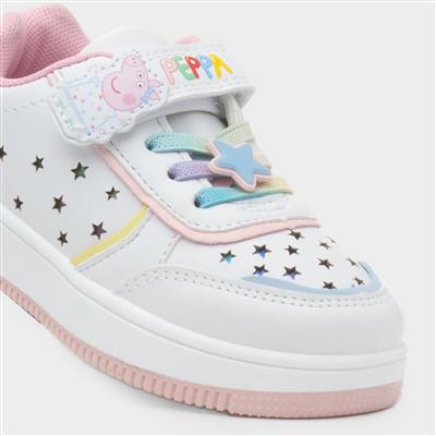 Glare Kids White Easy Fasten Trainer