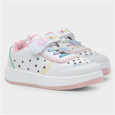 Glare Kids White Easy Fasten Trainer