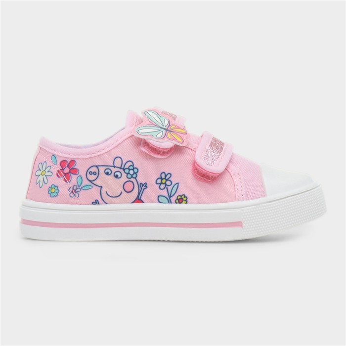 Kids Pink Easy Fasten Glitter Canvas