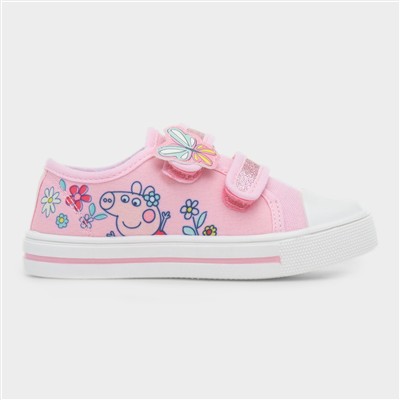 Kids Pink Easy Fasten Glitter Canvas