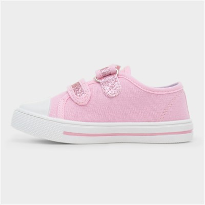 Kids Pink Easy Fasten Glitter Canvas