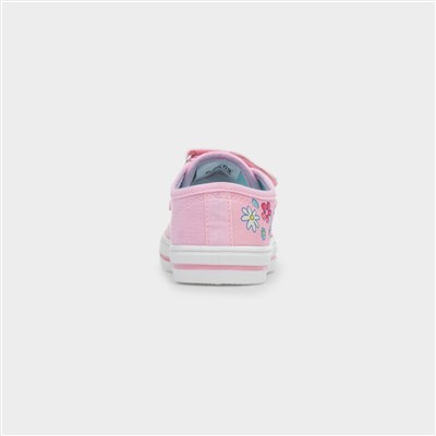 Kids Pink Easy Fasten Glitter Canvas