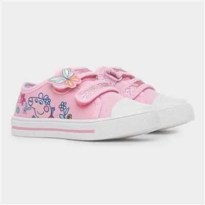 Kids Pink Easy Fasten Glitter Canvas