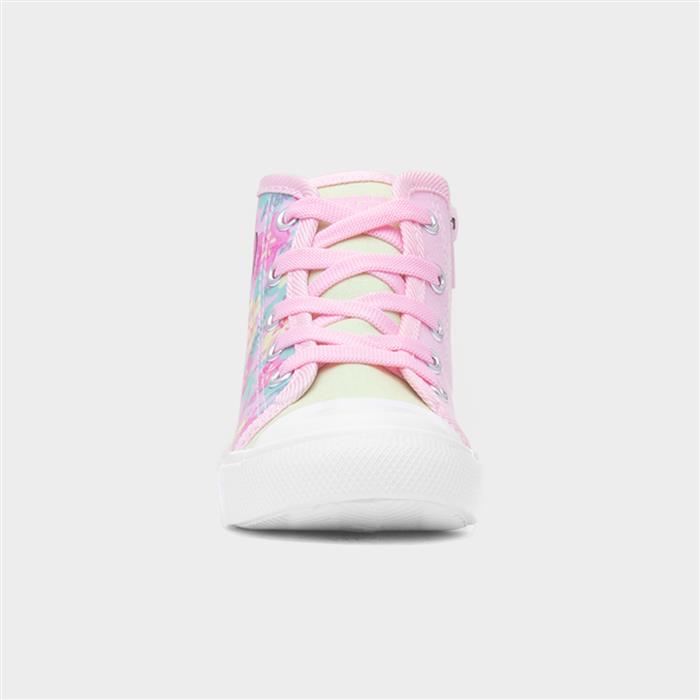 Kids Multi Hi Top Lace Up Canvas