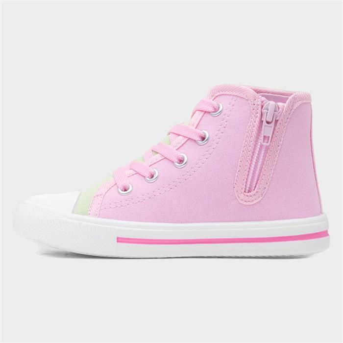 Kids Multi Hi Top Lace Up Canvas