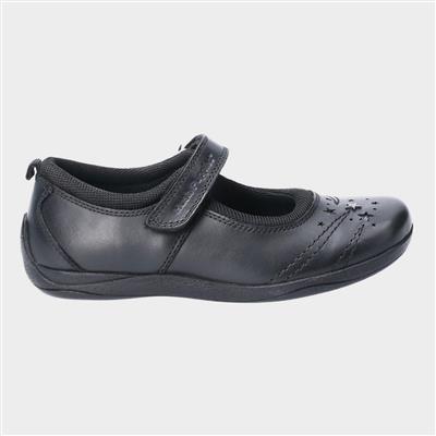 Amber Senior Kids Black Leather Shoe