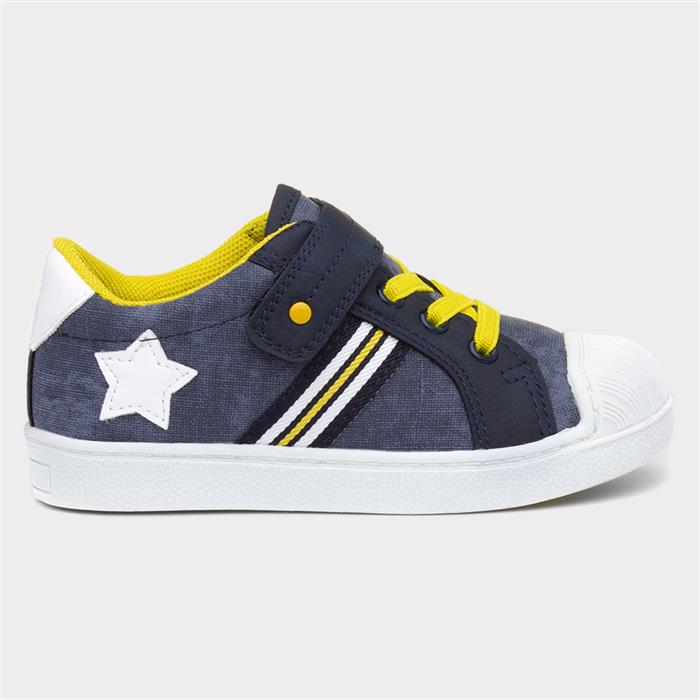 Sprox Boys Navy And Yellow Easy Fasten Shoe