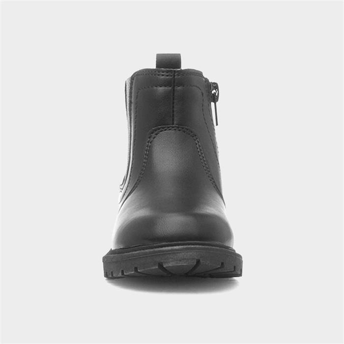 Jim Boys Black Zip Up Chelsea Ankle Boot