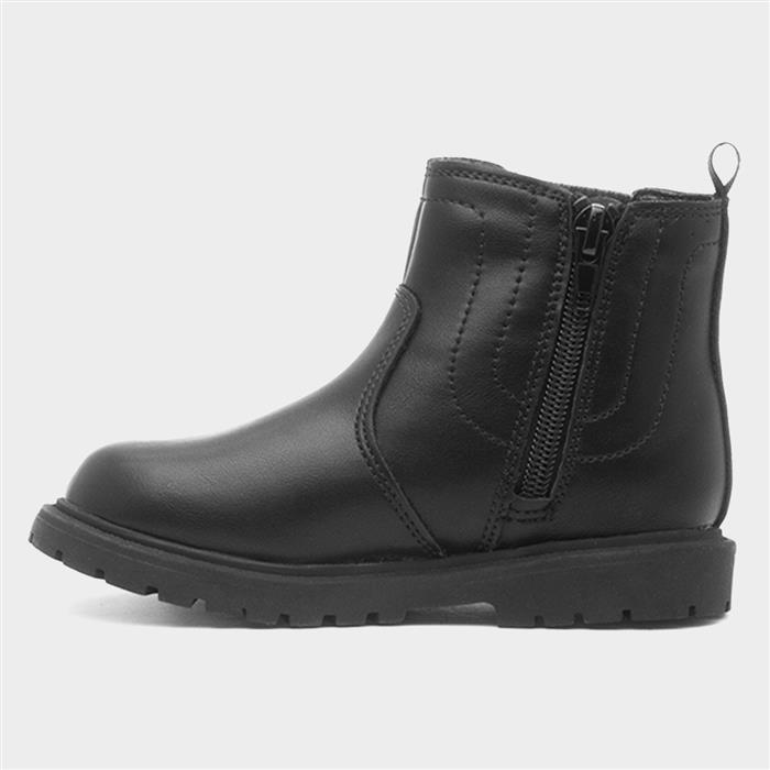 Jim Boys Black Zip Up Chelsea Ankle Boot