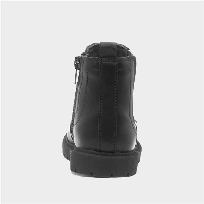 Jim Boys Black Zip Up Chelsea Ankle Boot
