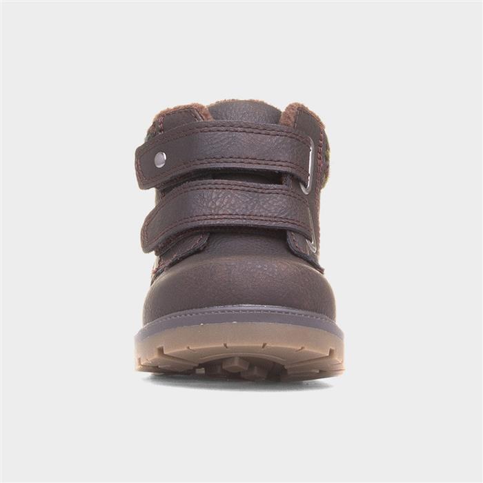 Lincoln Boys Brown Easy Fasten Boot