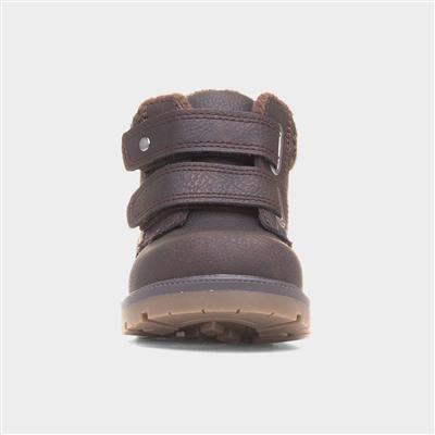 Lincoln Boys Brown Easy Fasten Boot