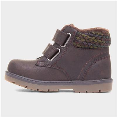 Lincoln Boys Brown Easy Fasten Boot