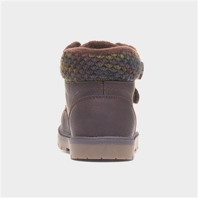 Lincoln Boys Brown Easy Fasten Boot