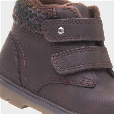 Lincoln Boys Brown Easy Fasten Boot