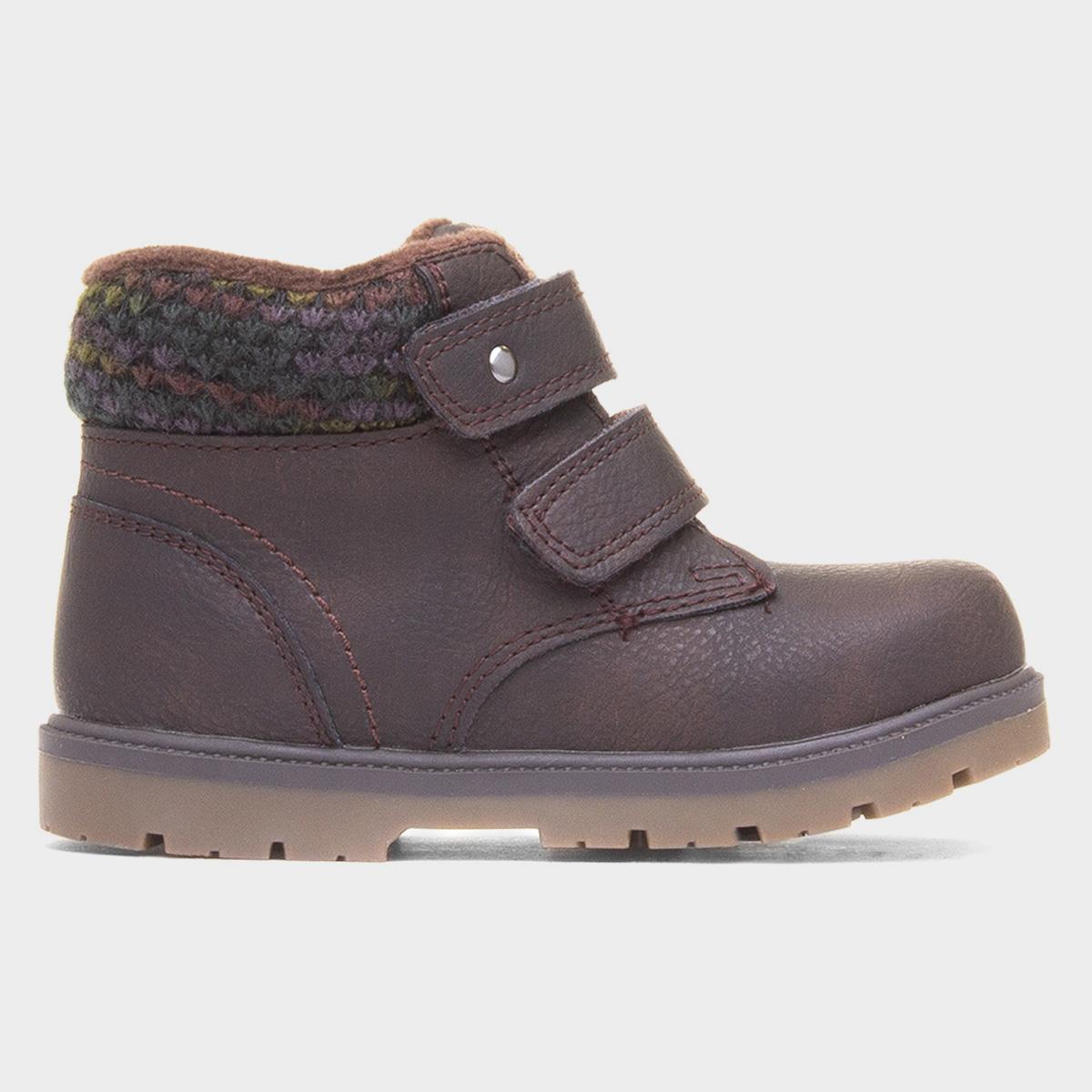 Lincoln Boys Brown Easy Fasten Boot