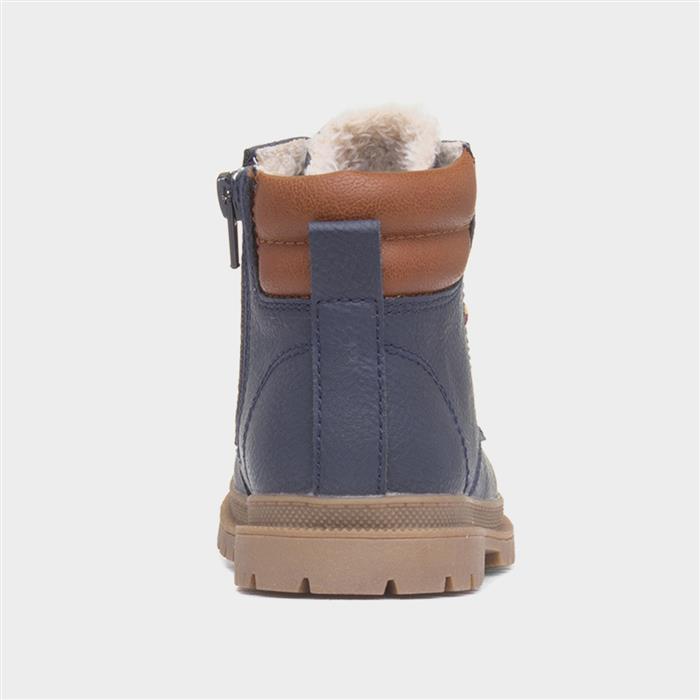 Logan Boys Navy Lace Up Ankle Boot