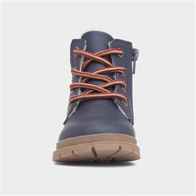 Logan Boys Navy Lace Up Boot