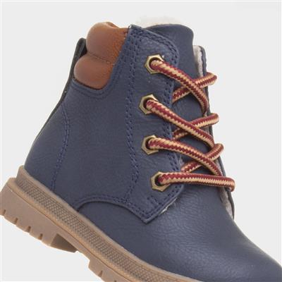 Logan Boys Navy Lace Up Boot