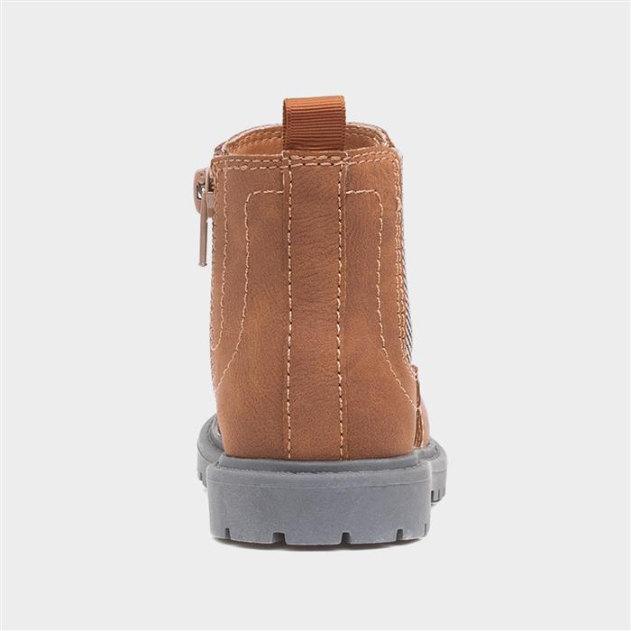 Jim Boys Tan Zip Up Chelsea Ankle Boot
