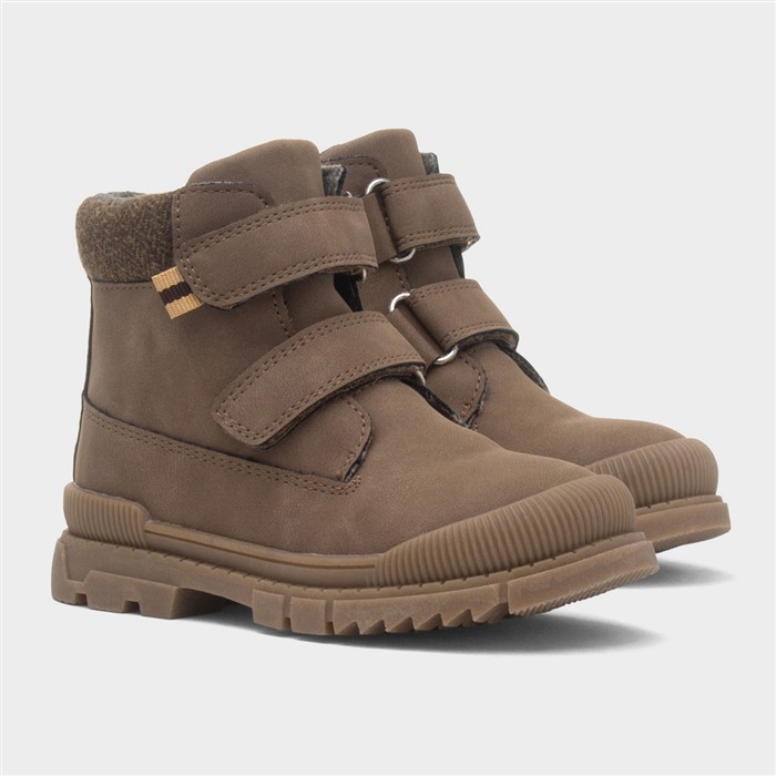 Jeff Boys Brown Easy Fasten Ankle Boot