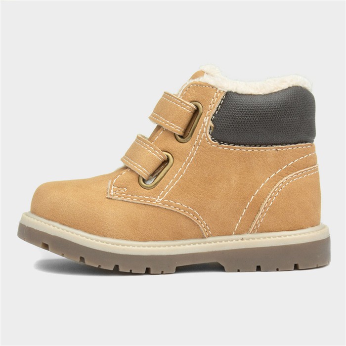 Liam Kids Beige Easy Fasten Ankle Boot