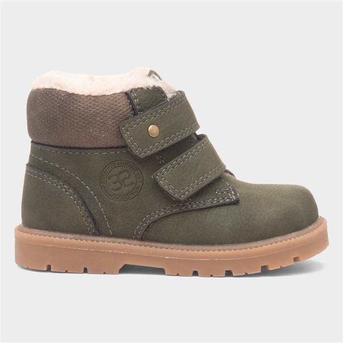 Liam Kids Khaki Easy Fasten Ankle Boot