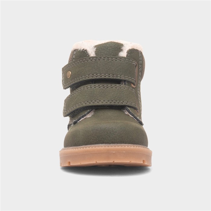 Liam Kids Khaki Easy Fasten Ankle Boot