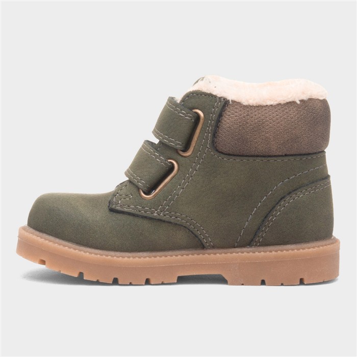 Liam Kids Khaki Easy Fasten Ankle Boot
