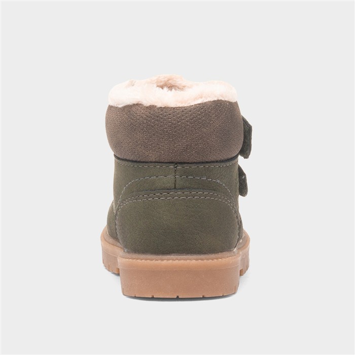 Liam Kids Khaki Easy Fasten Ankle Boot