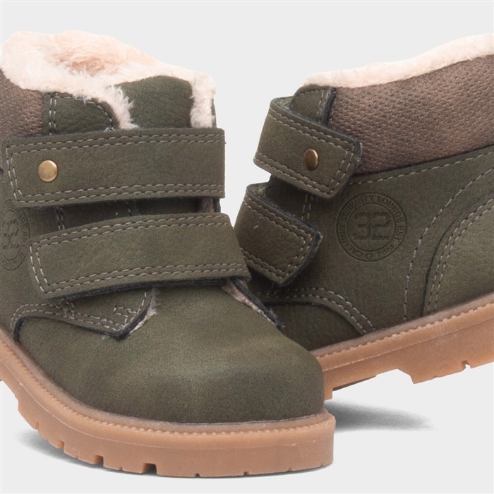 Liam Kids Khaki Easy Fasten Ankle Boot