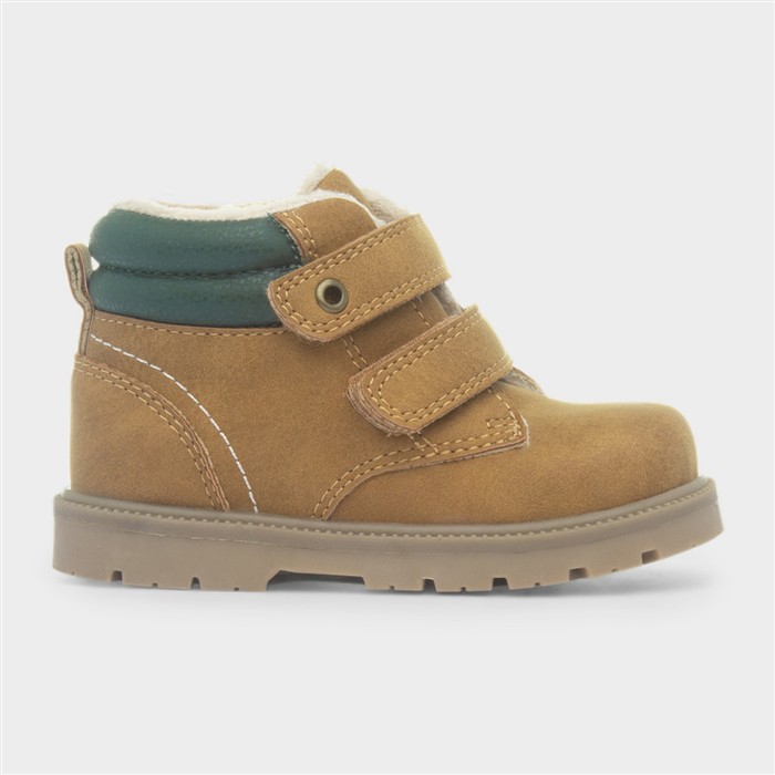 Leo Boys Tan Easy Fasten Ankle Boot