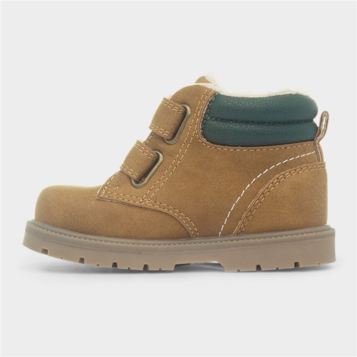 Leo Boys Tan Easy Fasten Ankle Boot