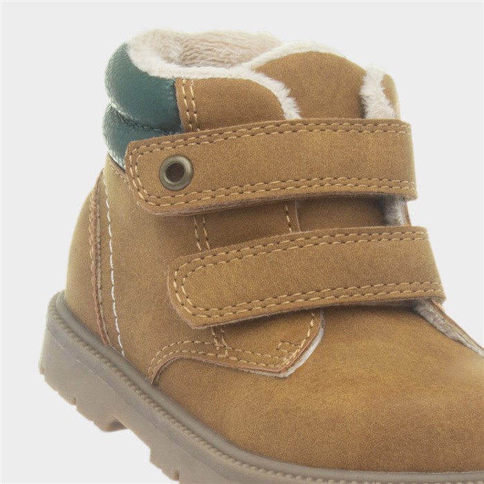 Leo Boys Tan Easy Fasten Ankle Boot