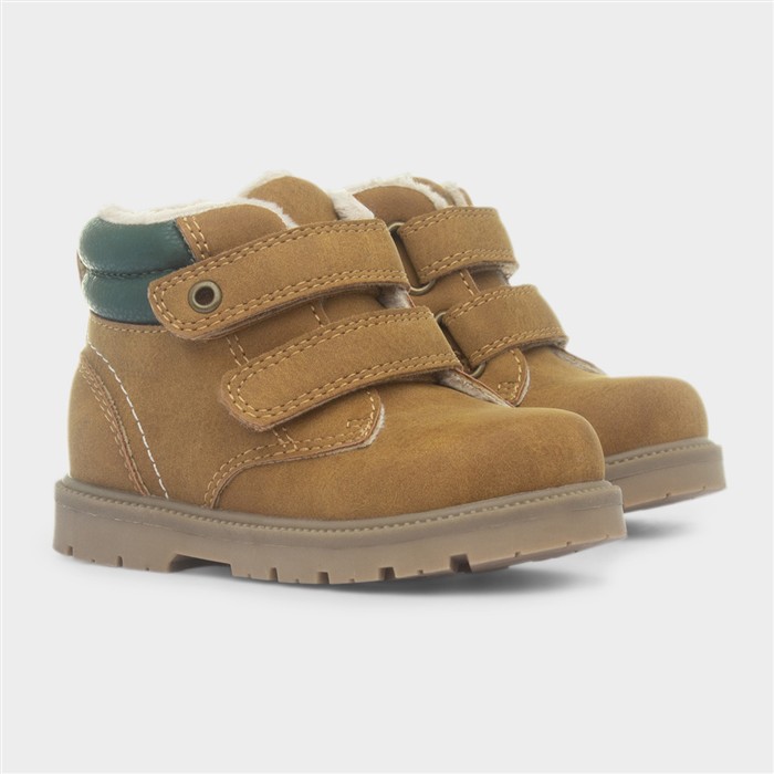 Leo Boys Tan Easy Fasten Ankle Boot