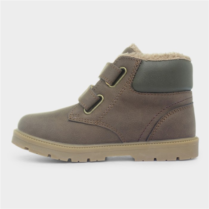 Liam Kids Brown Easy Fasten Ankle Boot