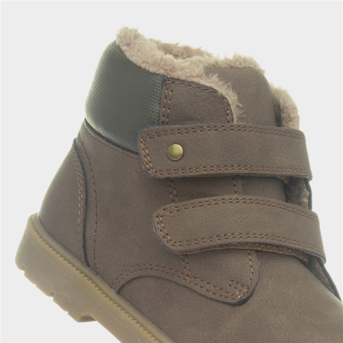 Liam Kids Brown Easy Fasten Ankle Boot